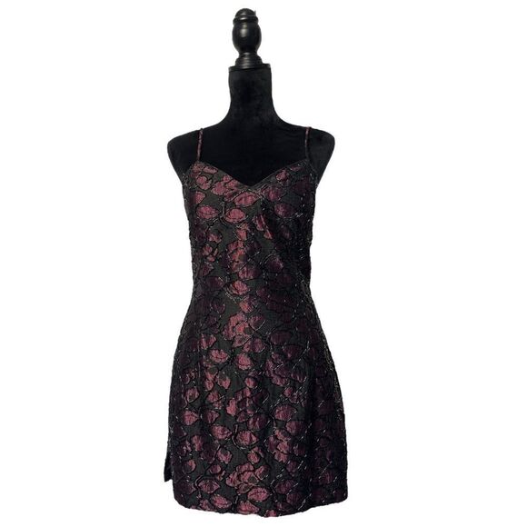 Vintage 90’s Bill Blass Evening Beaded & Lace Cocktail Mini Dress Size 6 - Picture 5 of 16